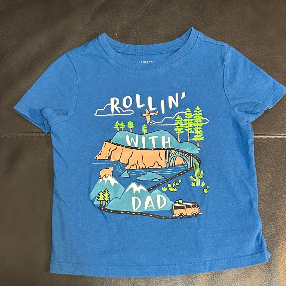 Old Navy Blue 'Rollin' with Dad' Adventure Tee